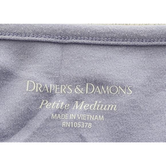 Draper's & Damon's Purple V Neck Top PM Lightweight Short Sleeves Stretch Soft - Picture 4 of 5